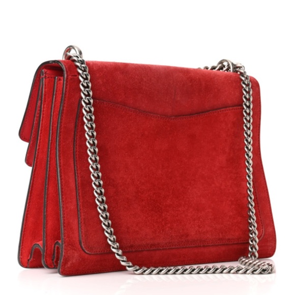 GUCCI  Suede Vitello Velvet Medium Dionysus Shoulder Bag Vulcanic Red - Picture 3 of 12